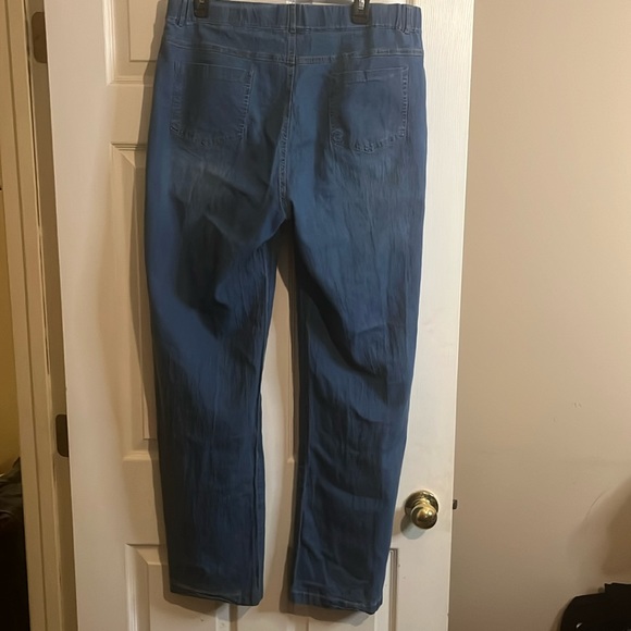 Denim Wide Legs Pull Up Jeans-Various - Picture 3 of 6